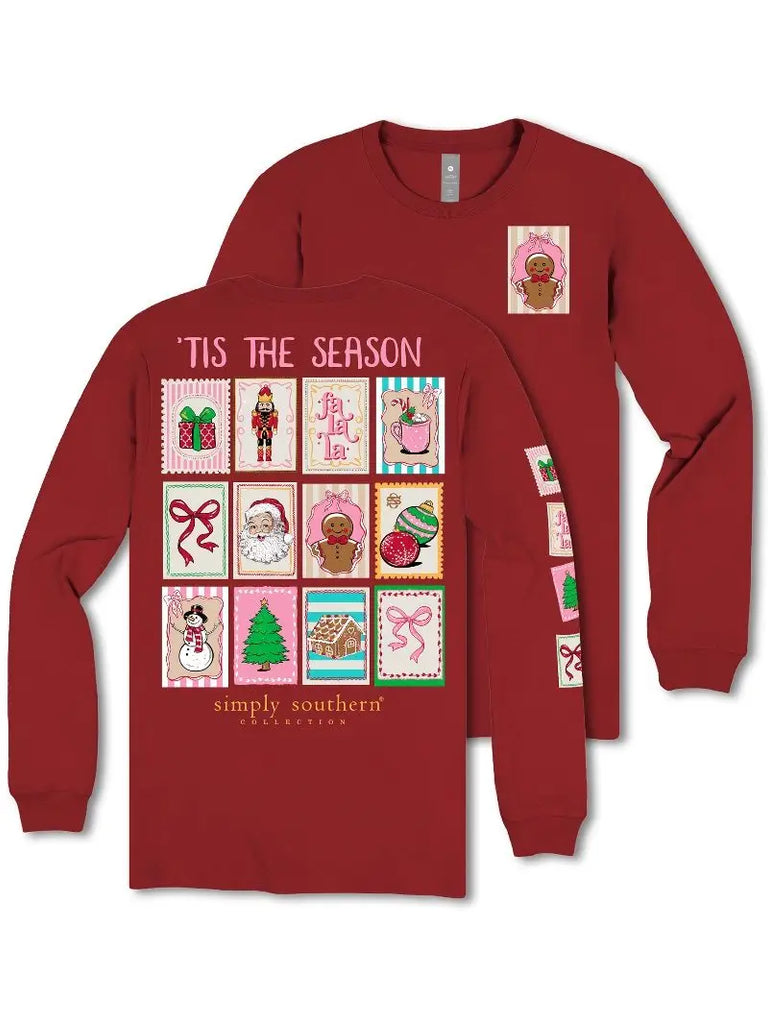 Christmas Stamps Long Sleeve Tee