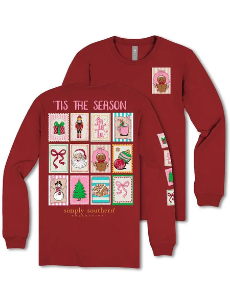 Christmas Stamps Long Sleeve Tee