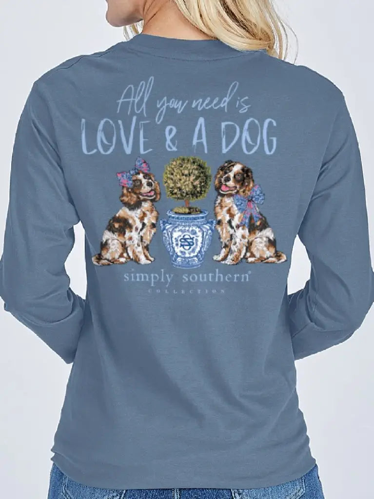 Kids Love & Dog Long Sleeve Tee