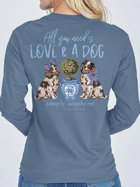 Kids Love & Dog Long Sleeve Tee