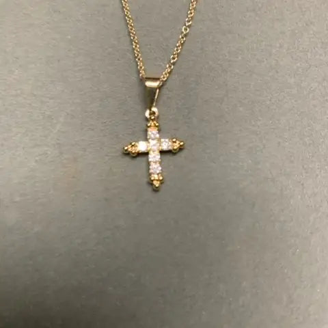 Cross Pendant CZ Necklace