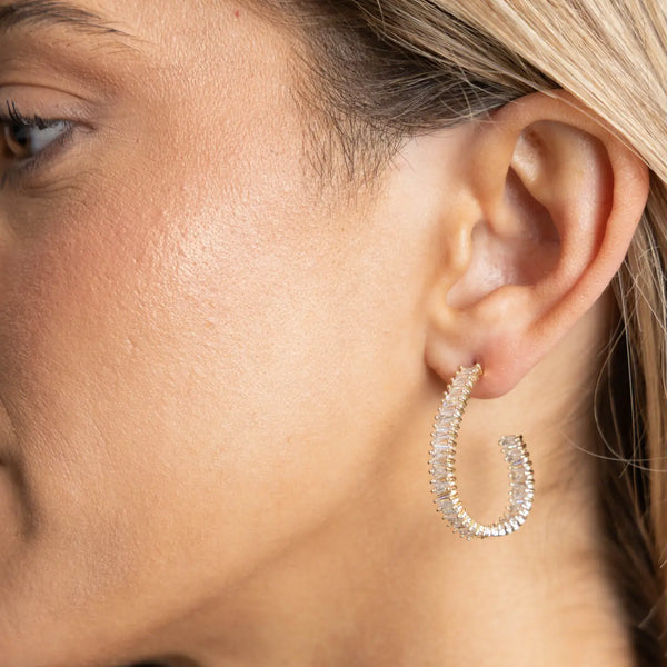 Hazel Cz Hoop Earring
