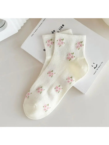 Woman Bow Flower Bow Mix Socks