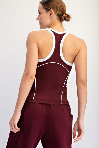 Butter Piping Sleeveless Racerback Top
