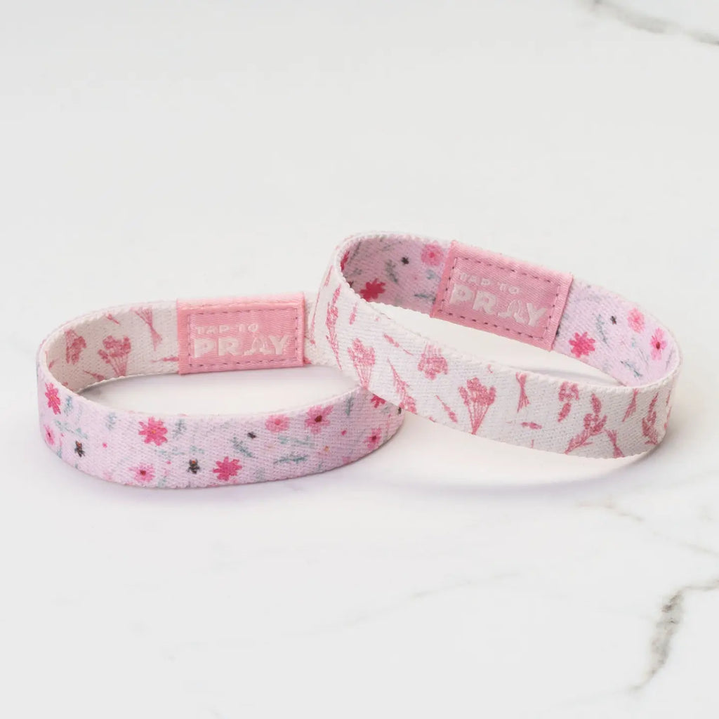 Tap To Pray Pink Meadows Wristband