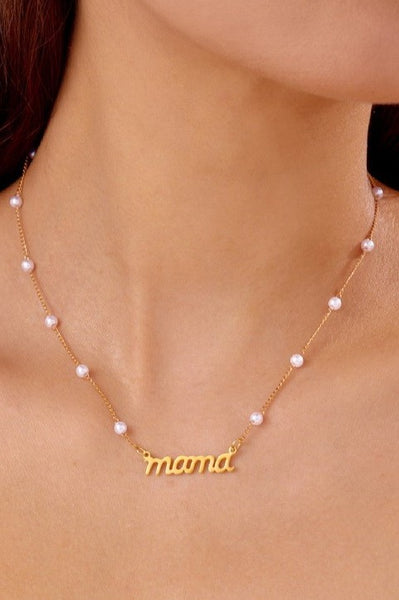 18K Stainless Steel Mama Necklace