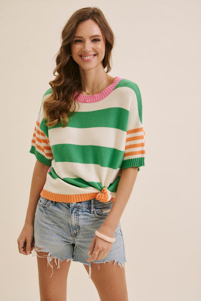 Multi Stripe Everyday Cotton Sweater