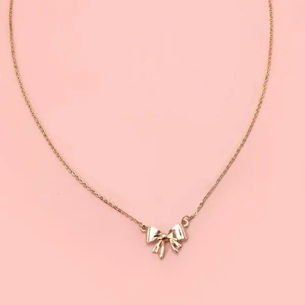 Mini Bow Ribbon Necklace