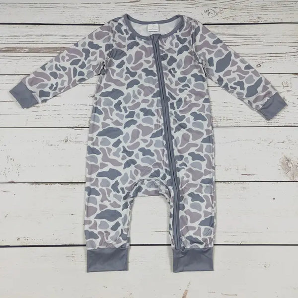 Baby Kids Camouflage Print Zip Romper