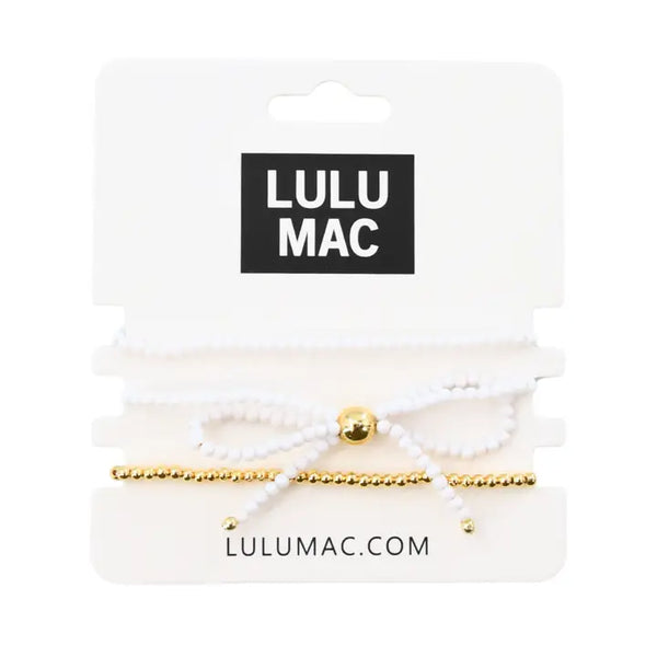 Lulu Mac Beaded Bow Bracelet Set