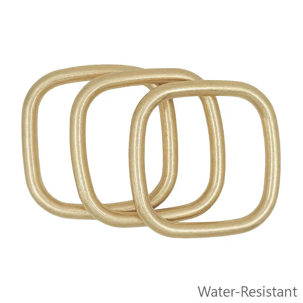 Worn Gold Square Bangle Set of 3 Bracelets