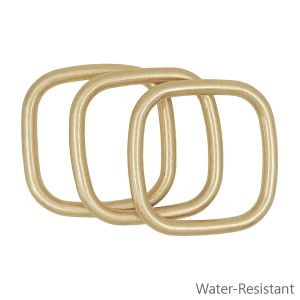 Worn Gold Square Bangle Set of 3 Bracelets