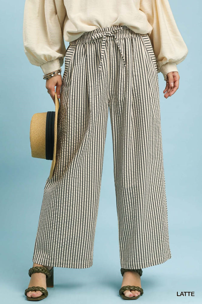 Striped Wide-Leg Pants