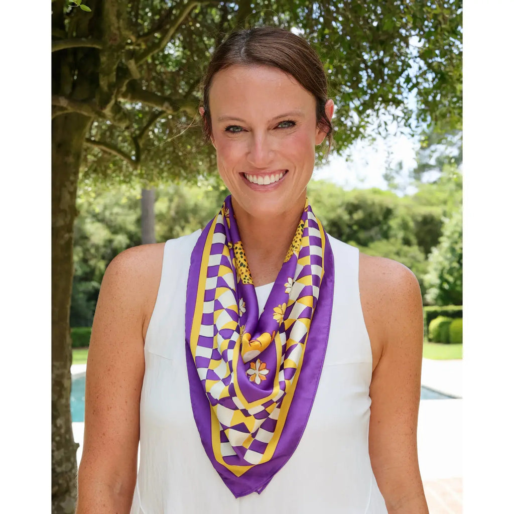 Hollis Scarf Medium Purple Gold