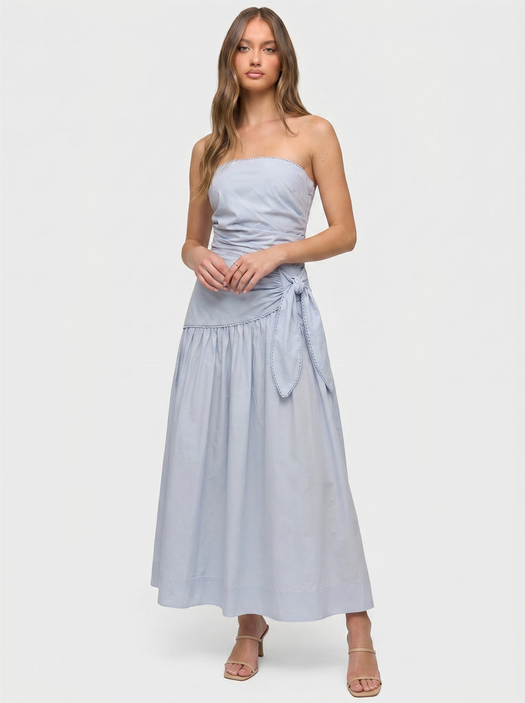 Strapless Flowy Midi Dress