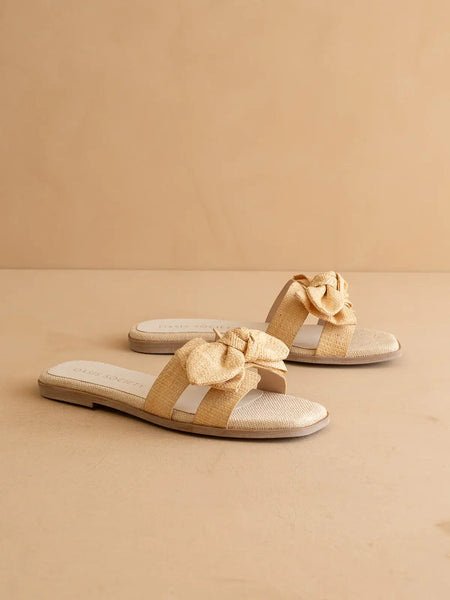 The Ginny Textured Bow Slide Sandal