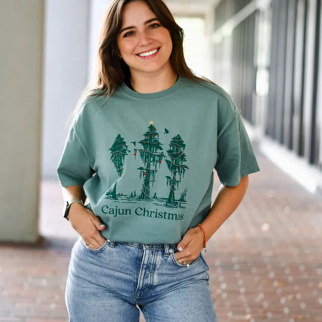 Cajun Christmas Cypress Tree Tee