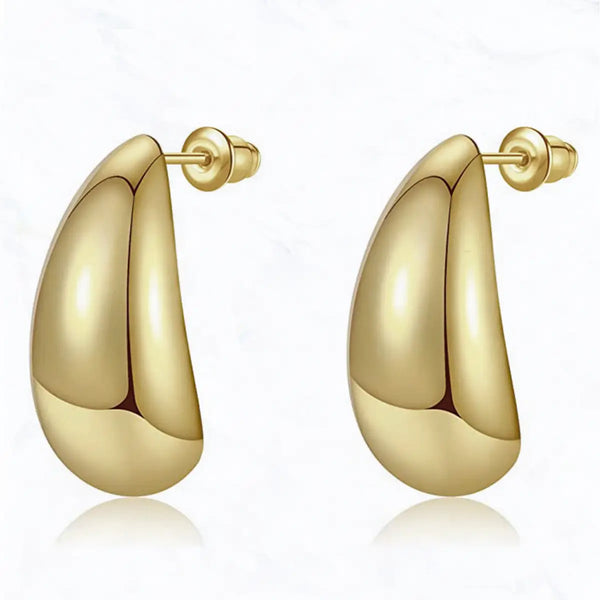 Bubble Teardrop Copper Plated Post Earrings