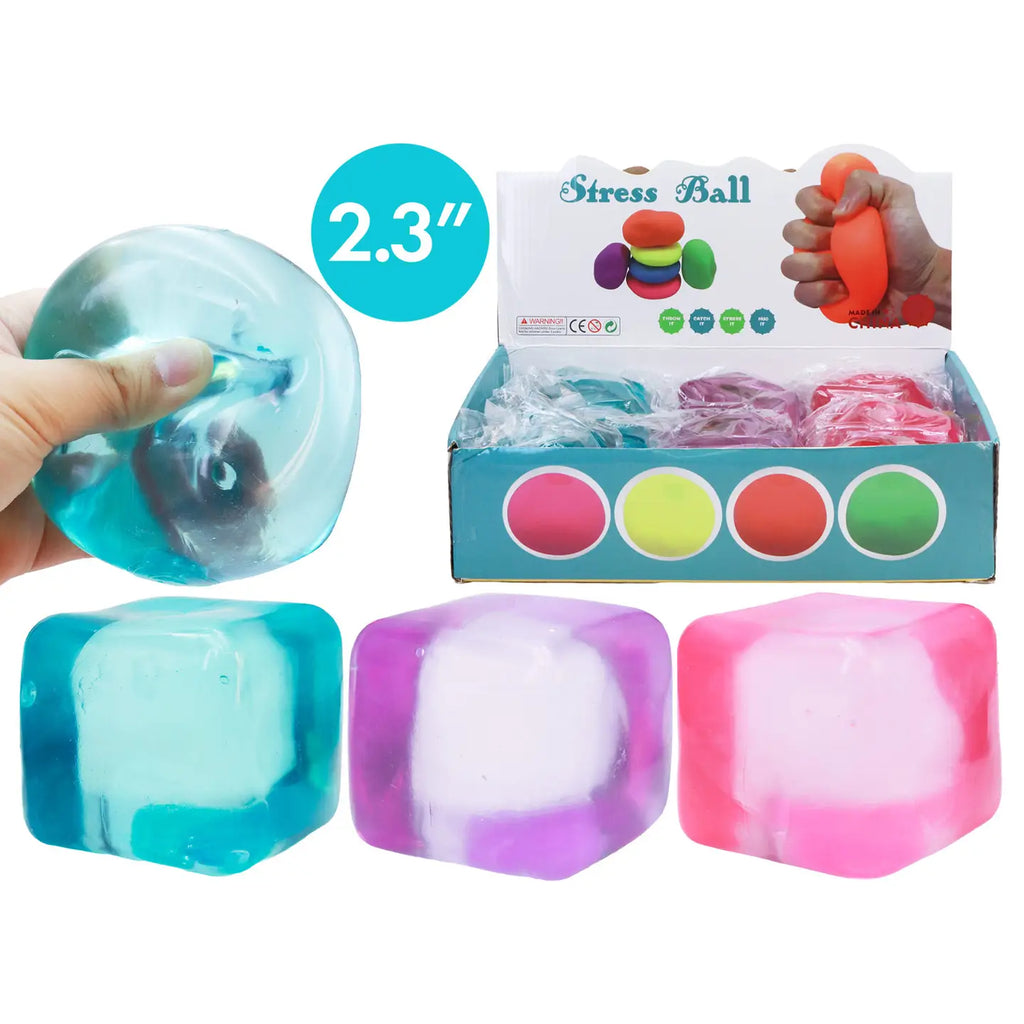 Clear Solid Cube Thick Maltose Putty Filled Squishy
