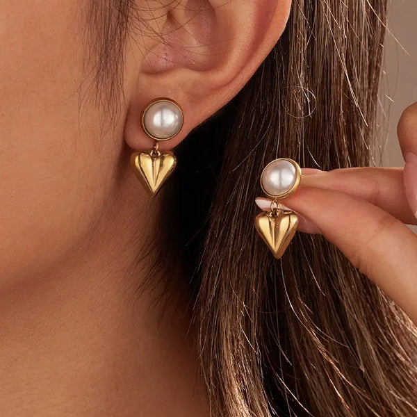 18K Stainless Steel Waterproof Drop Earrings