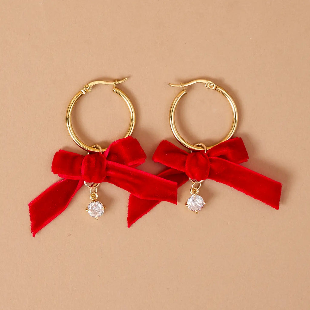 Signature Hoop Earrings-Ruby Ribbon