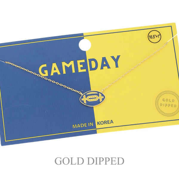 Game Day Football Gold Plated Necklace