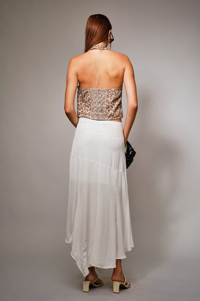 Leopard Twill Pattern Halter Neck Vest