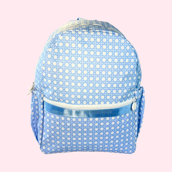 Kid's Baby Blue Bungalow Glossy Medium Backpack w/ Pockets