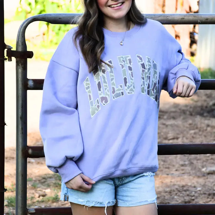 LuluMac Camo Embroidered Sweatshirt