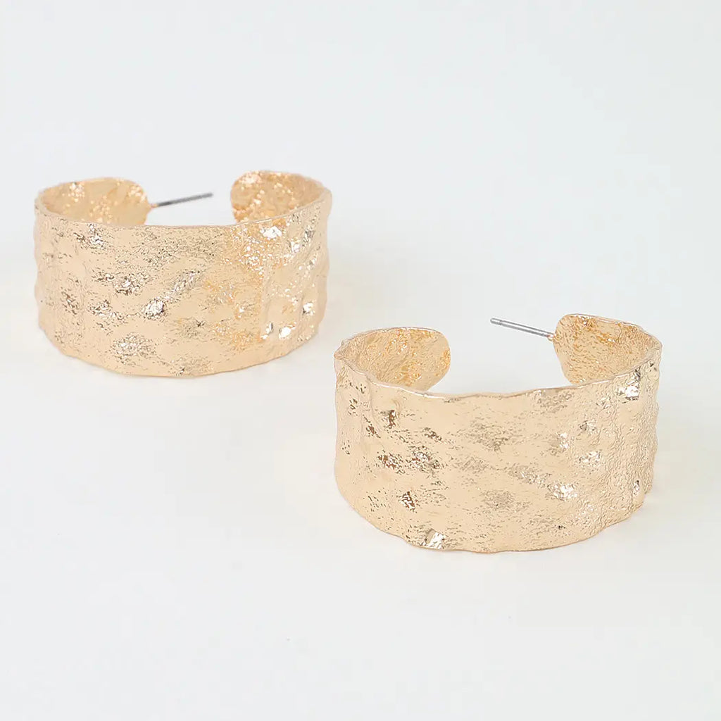 Multi Hammered Hoop Earrings