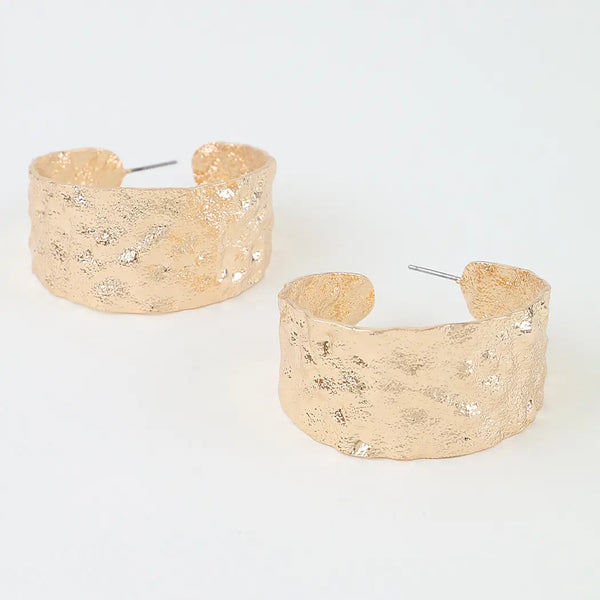 Multi Hammered Hoop Earrings