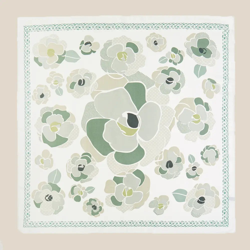 Multi Texture Flower Print Bandana Scarf