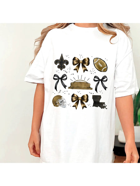 Saints Coquette Graphic Tee Football