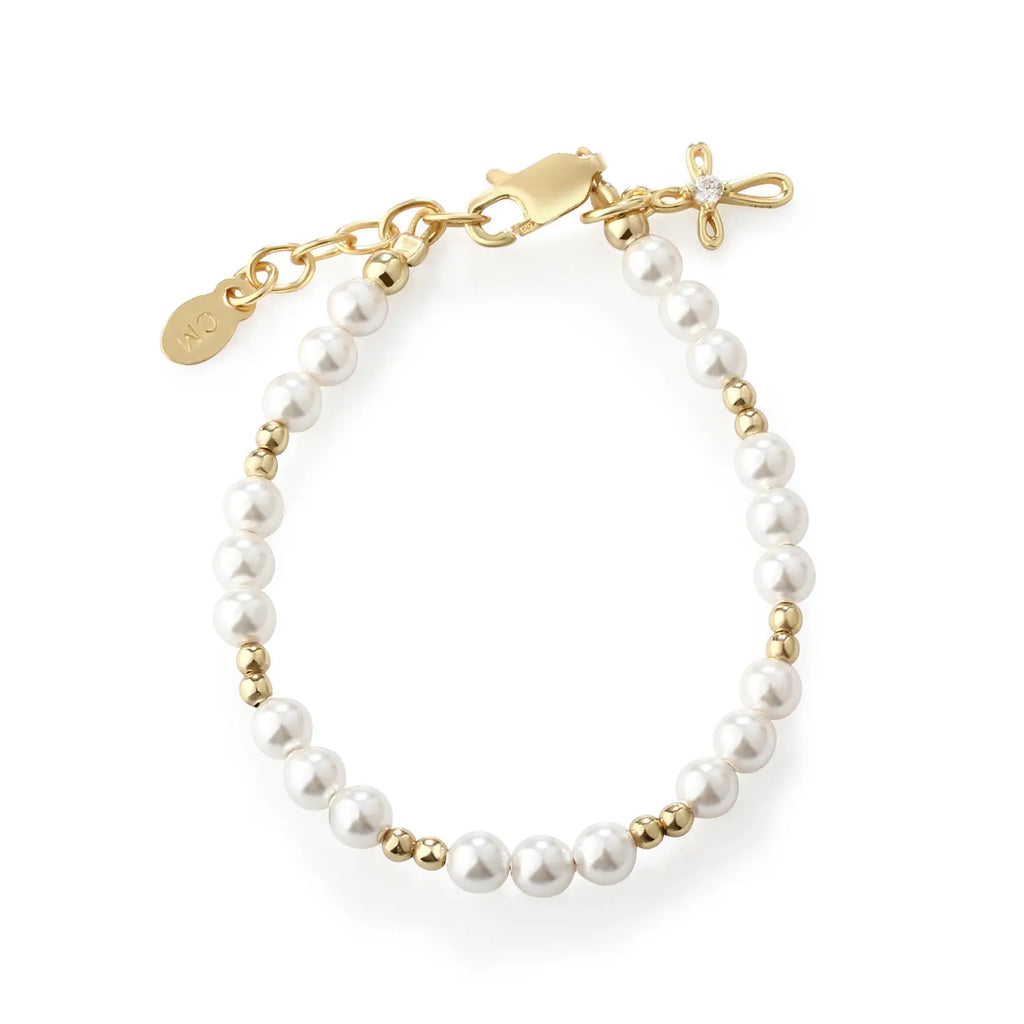 14K Gold-Plated Baby Cross Bracelet