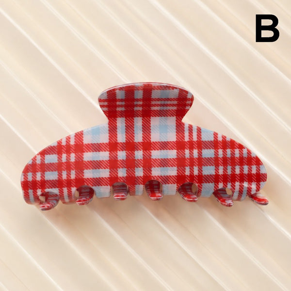 Pastel Plaid & Gingham Hair Claw Clip
