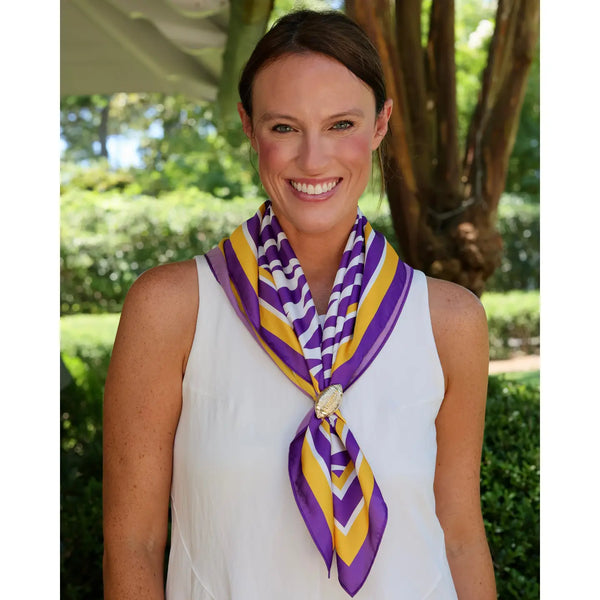 Harper Striped Scarf Medium Purple Gold