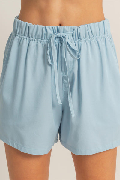 Elastic Waist Drawstring Shorts