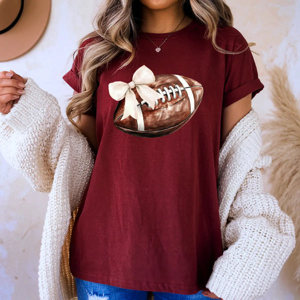 Gameday Football Bow T-Shirt