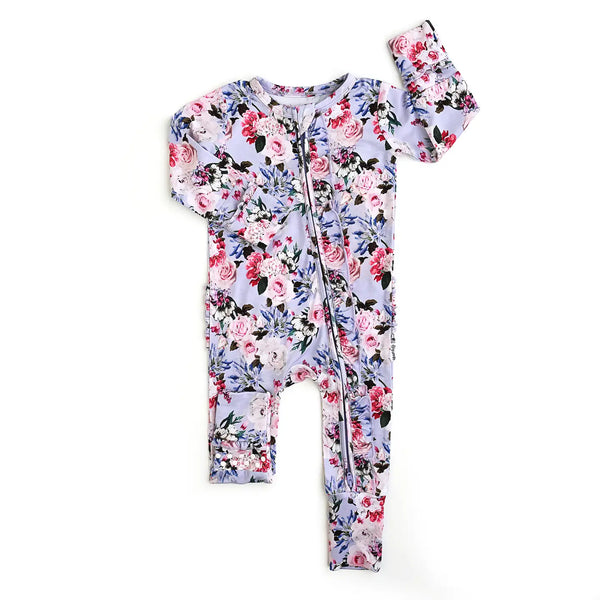 Emerson Floral Ruffle Zip Bamboo Sleepies