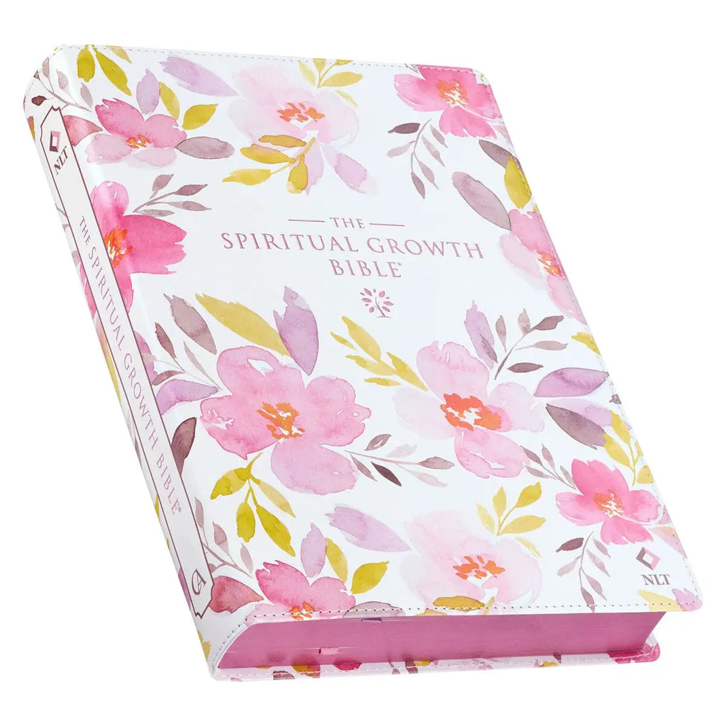 Pink Floral Spiritual Growth Bible New Living Translation