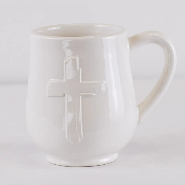 Cross Embossed Coffee Mug 18oz