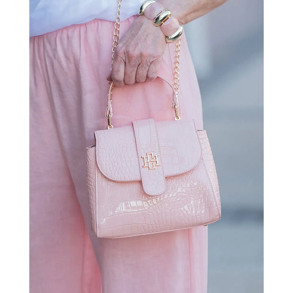 Tucker Handbag Blush Patent Ecru
