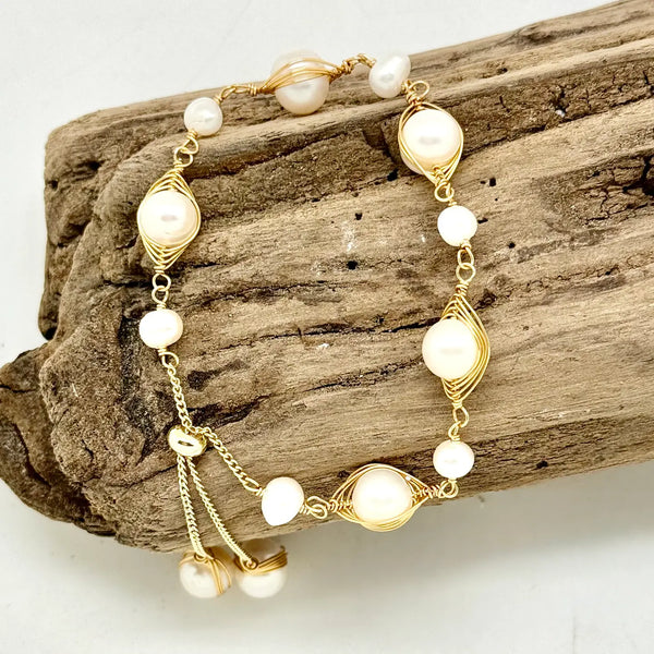 Drawstring Freshwater Pearls Bracelet