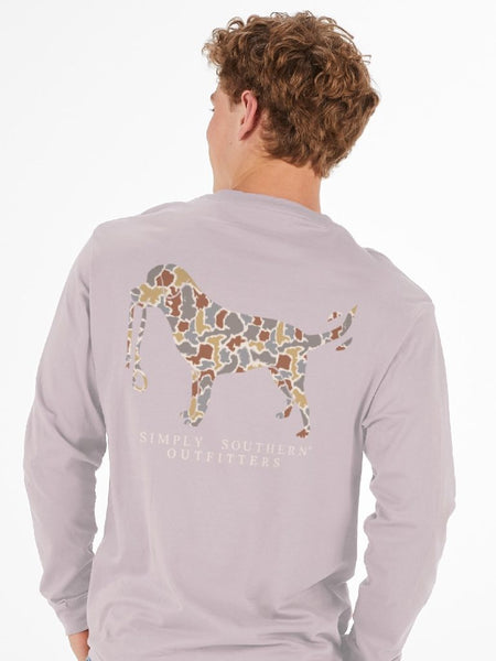 Men's Camo Dog Long Sleeve Tee