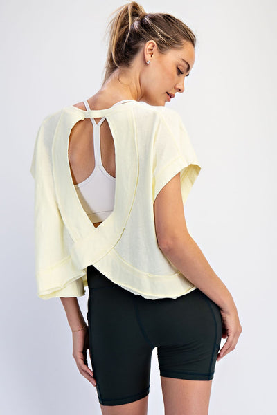 Cotton Slub Open Back Top