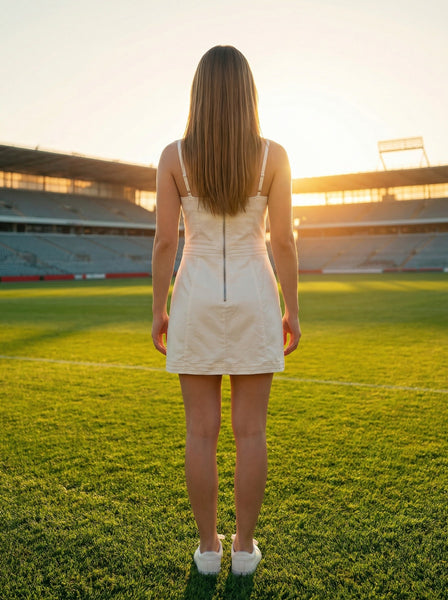 Bold Lace Trimmed Mini Dress