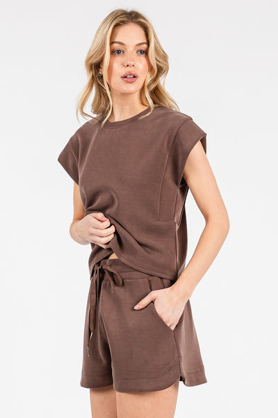 Cap Sleeve Top & Shorts Casual Set
