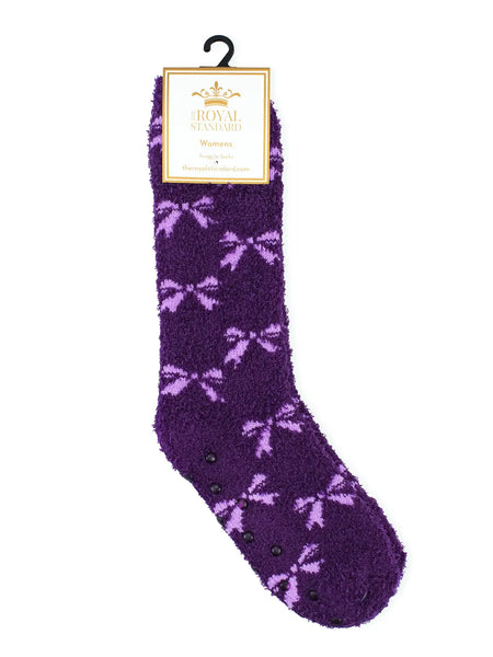 Women's Hannah Bow Snuggle Socks Purple