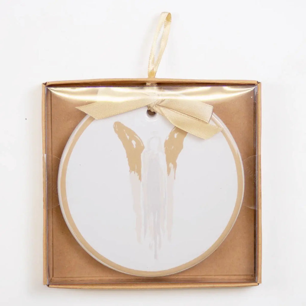 Angel Ornament White/Almond/Gray