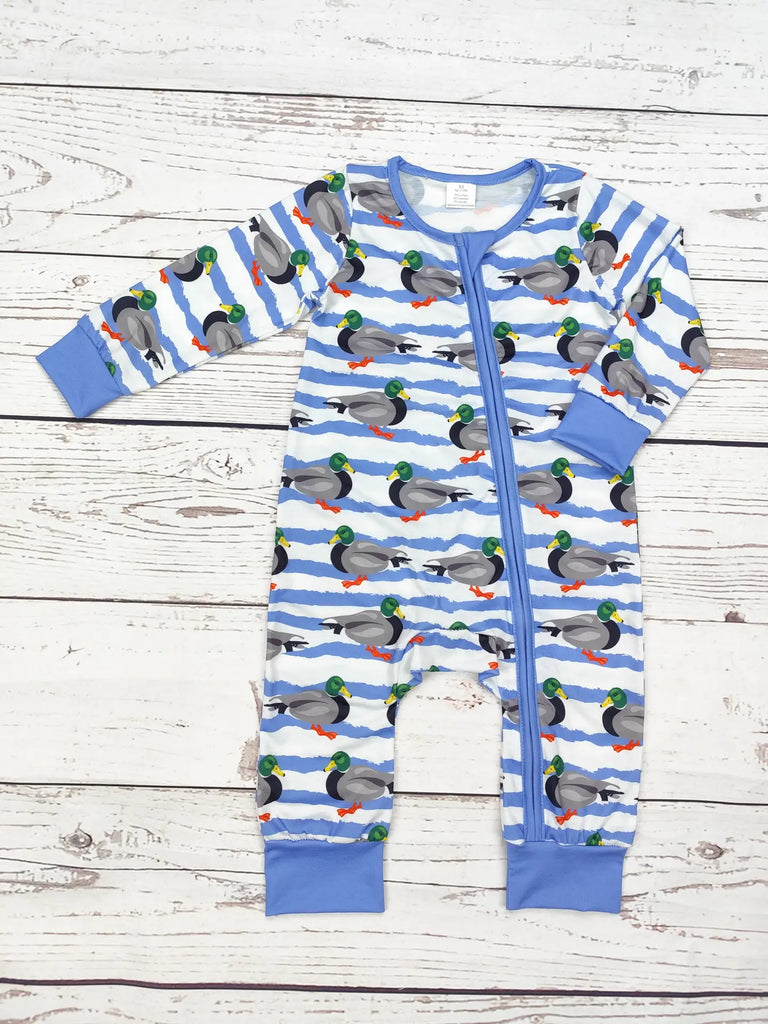 Baby Boy Duck Print Zippy Sleeper